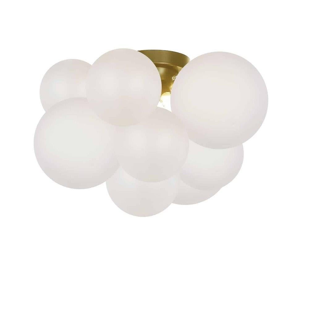 Dainolite Miles Flush Mount 3-Light 105W Aged Brass Model MLS-143FH-AGB-FR