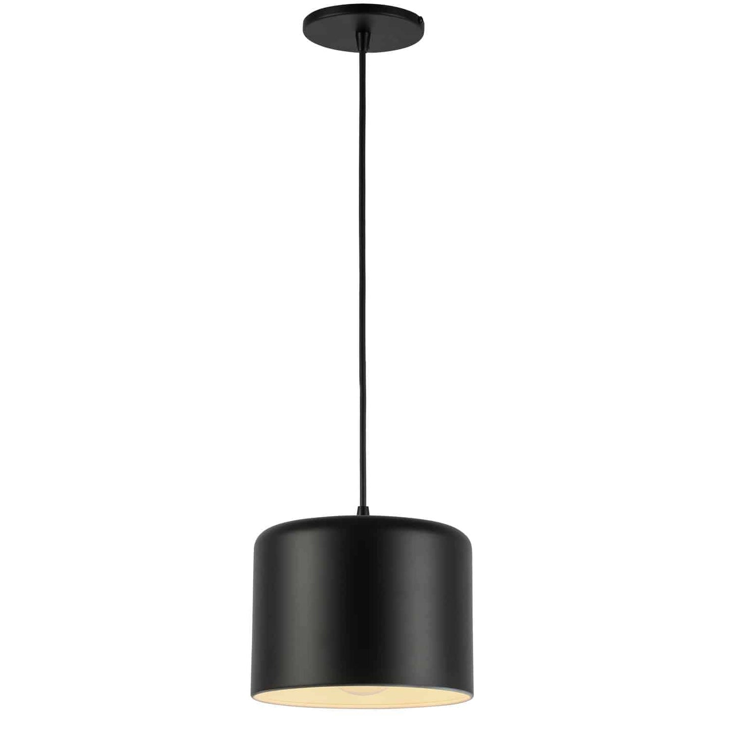 Dainolite EMI-81P-MB Matte Black Pendant Light, 1 Light Fixture, Modern Design