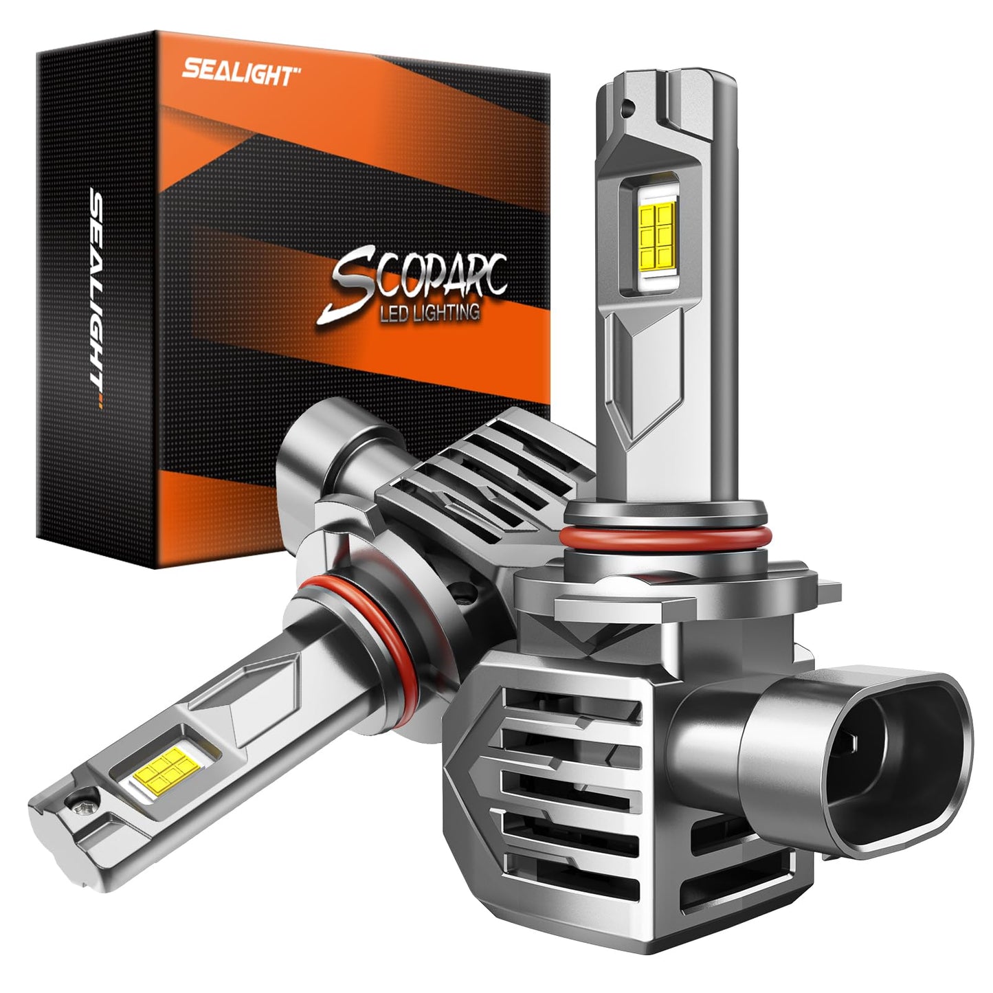 SEALIGHT HB3/9005 Headlight Bulbs, 60000LM Output, Diamond White, Pack of 2, 60000Hrs Lifespan, Wireless with Cooling Fan