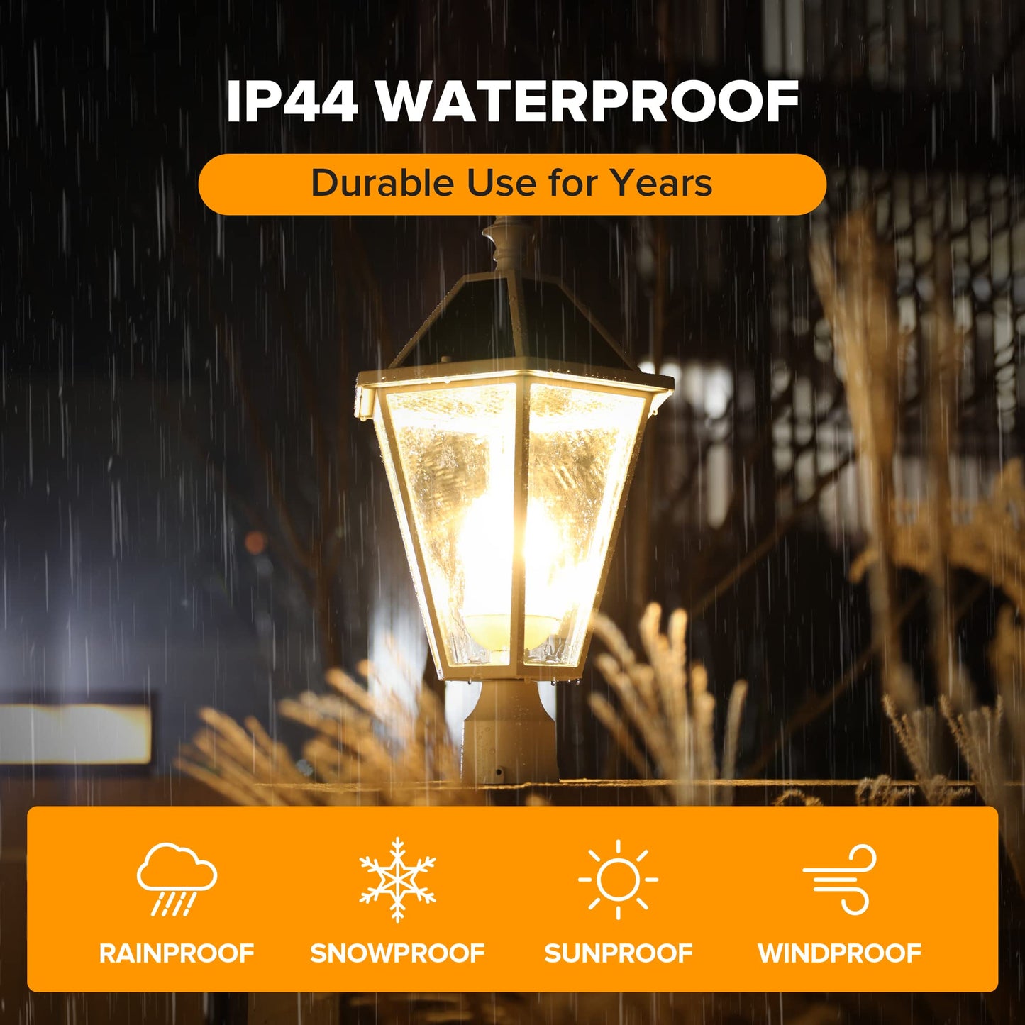 LUTEC LED Post Solar Light Outdoor, Vintage Design, 300LM, 2700K, Aluminum, Single Head, White, Model 6951302053