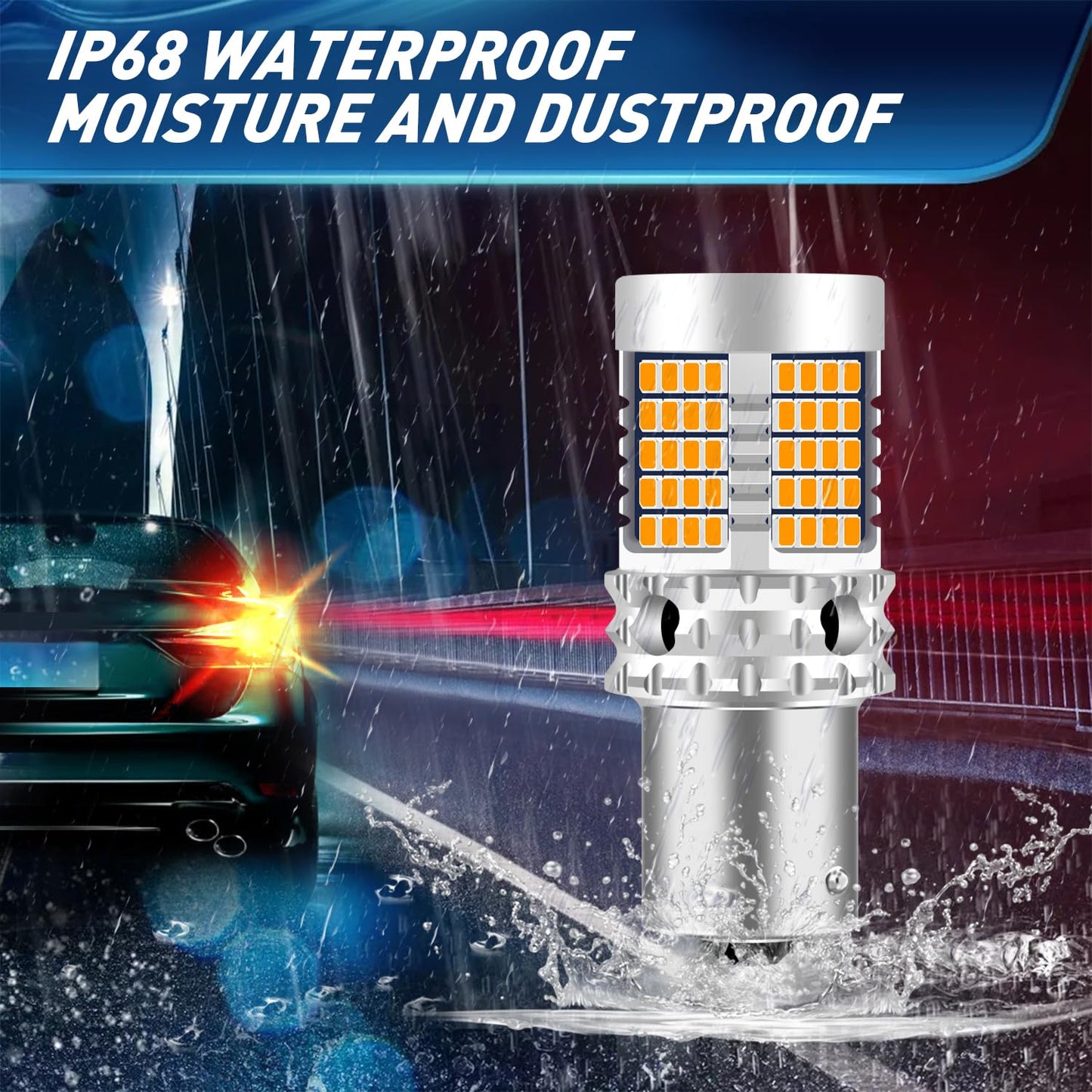UPXSXT Turn Signal Bulbs 1156 PY21W BAU15S Amber 89SMD 4000LM Error Free Anti Hyper Flash
