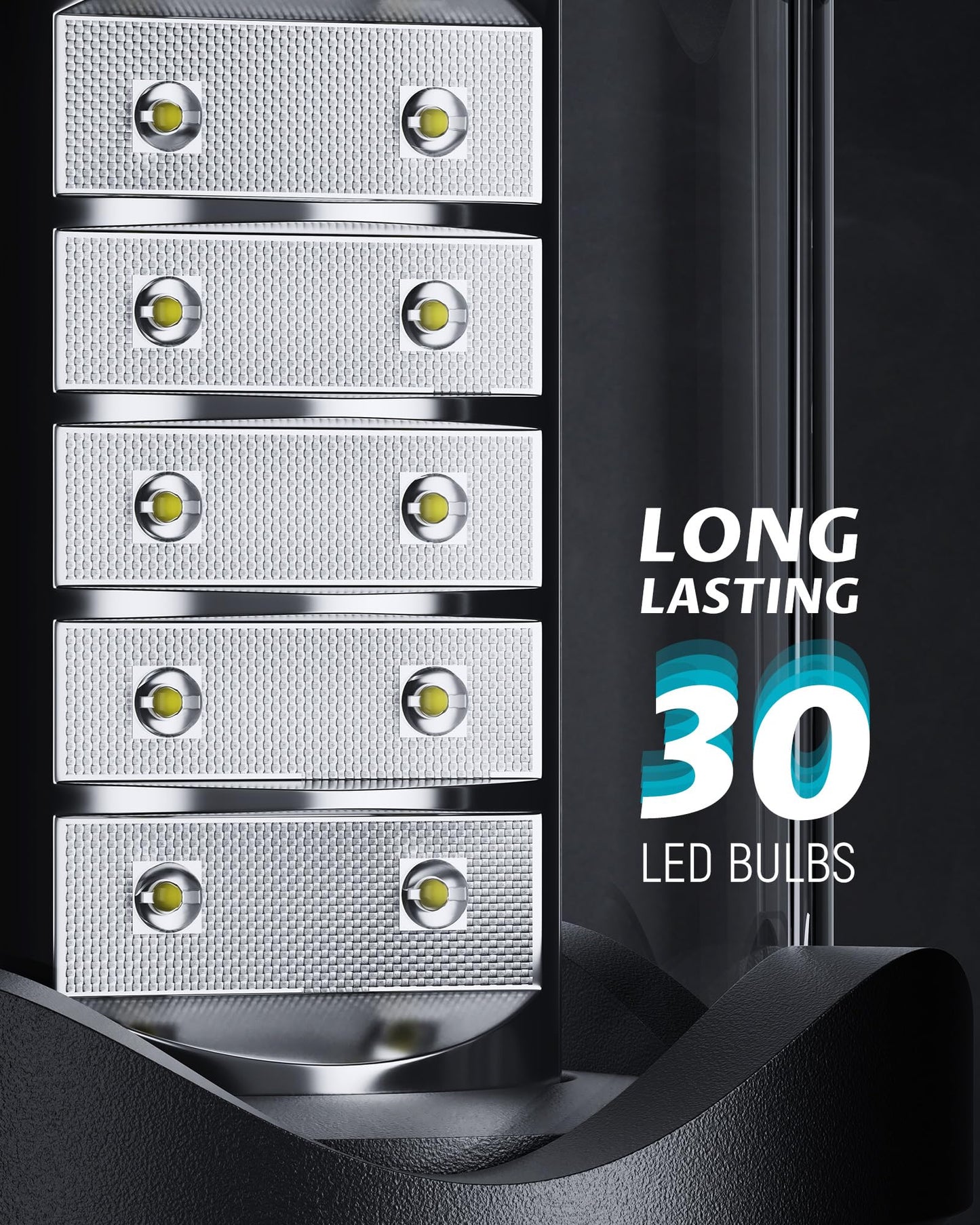 Lichamp LED Camping Lanterns 4 Pack, Battery Powered, Portable, Medium Size, Black, Model A4BK