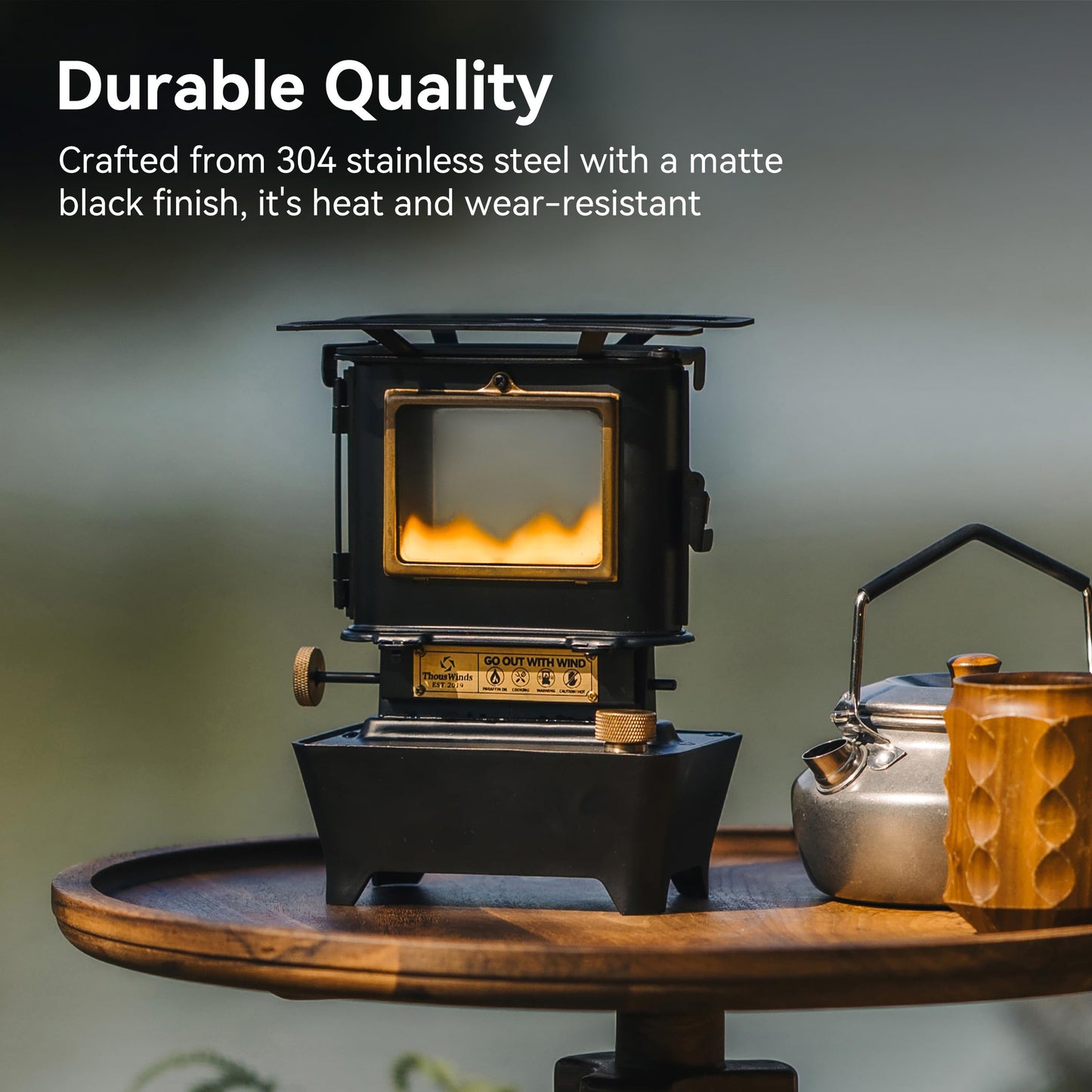 Thous Winds Camping Oil Lantern, Portable Stove, Retro Silver, Model TW6008-V