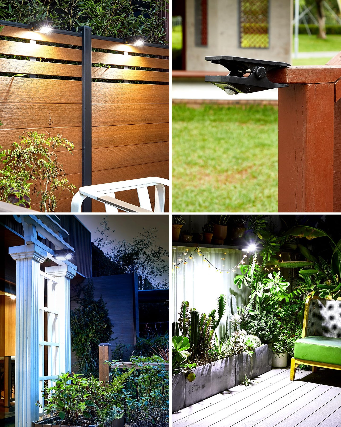 LIFENGSOLER 45 LED Motion Sensor Outdoor Lights, Solar & USB Powered, Waterproof, Black, Model JZD-45-2, 800LM, 2 Pack